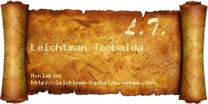 Leichtman Teobalda névjegykártya